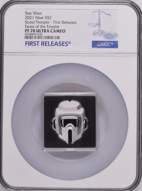 Star Wars Star Wars Faces of the Empire SCOUT TROOPER 2021 NUIE 1oz Silver Coin NGC PF70 Star Wars Star Wars Faces of the Empire SCOUT TROOPER 2021 NUIE 1oz Silver Coin NGC PF70