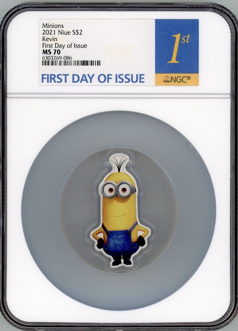 Despicable Me FDOI 2021 MINIONS KEVIN DESPICABLE ME NGC MS70 FIRST DAY OF ISSUE Despicable Me FDOI 2021 MINIONS KEVIN DESPICABLE ME NGC MS70 FIRST DAY OF ISSUE
