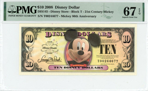 DISNEY - CERTIFIED DISNEY DOLLARS (1987 - 2014) - Elite