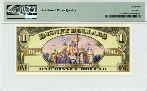 2005 $1 Disney Dollar Dumbo (no Bar Code) PMG 64 EPQ (DIS96)