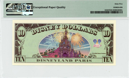 2000 $10 Disney Dollar Donald PMG 64 EPQ (DIS67) - Elite Coinage Co.