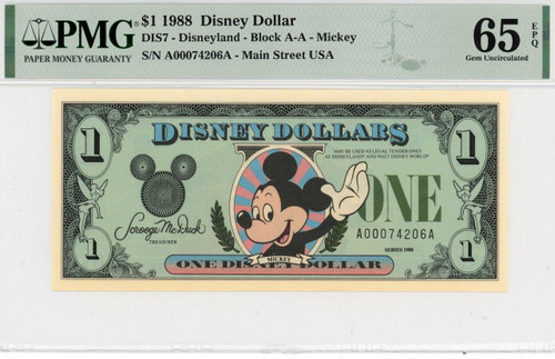 1994 $1 Disney Dollar Mickey PMG 65 EPQ (DIS33) | Elite Coinage Co.