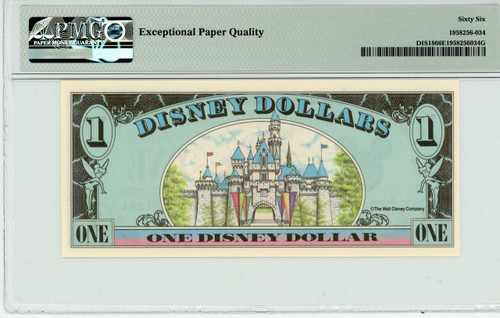 美品Disney Dollars 封筒付1990年代 $1 $5 $10 1990 $1 Disney Dollar Mickey PMG 65 EPQ (DIS15) - Elite Coinage Co.