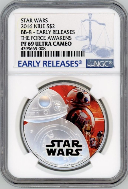 Star Wars THE FORCE AWAKENS STAR WARS BB-8 2016 NIUE 1oz SILVER COIN dollar2 NGC PF 69 UC ER Star Wars THE FORCE AWAKENS STAR WARS BB-8 2016 NIUE 1oz SILVER COIN dollar2 NGC PF 69 UC ER