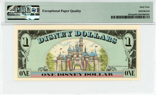1987 $1 Disney Dollar Mickey PROOF PMG 64 EPQ (DIS1p) 1987 $1 Disney Dollar Mickey PROOF PMG 64 EPQ (DIS1p)