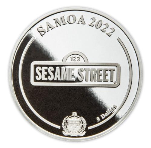 Sesame Street Oscar the Grouch 2022 Samoa 1oz Silver Proof Coin w/ Trash Can