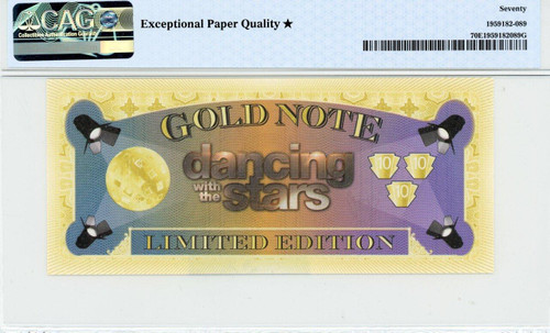 Disney Dancing With the Stars Limited Edition 24K Gold Note Brandon Armstrong First 100 Issued 70 ✮ EPQ by CAG