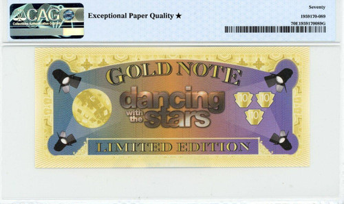 Disney Dancing With the Stars Limited Edition 24K Gold Note Peta Murgatroyd First 100 Issued 70 ✮ EPQ by CAG