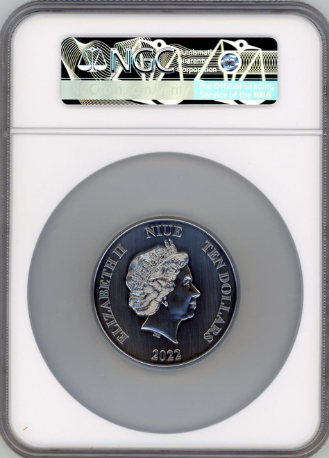 The Lord of the Rings Lord of the Rings The Shire 2022 Niue 3 oz MS 70 Antiqued FR