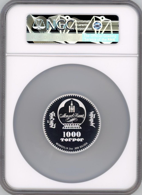 CIT Coin Invest AG Into The Wild Bear 2021 Mongolia 2 oz Silver NGC PF70 ULTRTA CAMEO