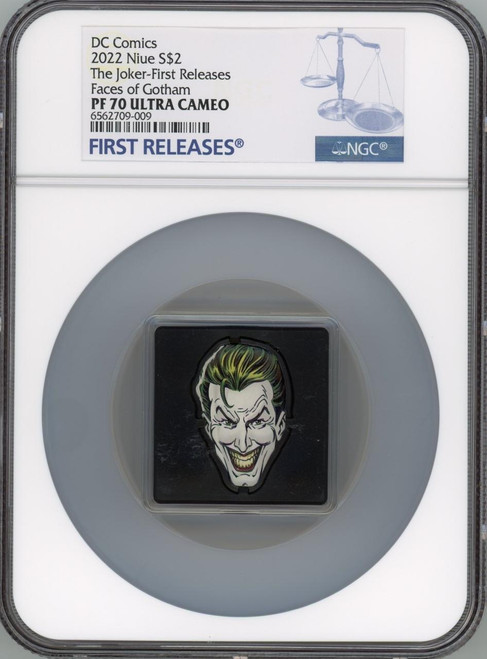 DC Comics 2022 Faces of Gotham JOKER 1 oz silver coin NGC 70 FR DC Comics 2022 Faces of Gotham JOKER 1 oz silver coin NGC 70 FR