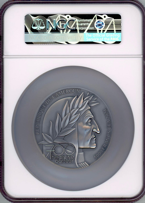 Mint XXI The Cameroon 2021 Divine Comedy Purgatory Dante Alighieri Silver Coin 5oz NGC 70 Mint XXI The Cameroon 2021 Divine Comedy Purgatory Dante Alighieri Silver Coin 5oz NGC 70