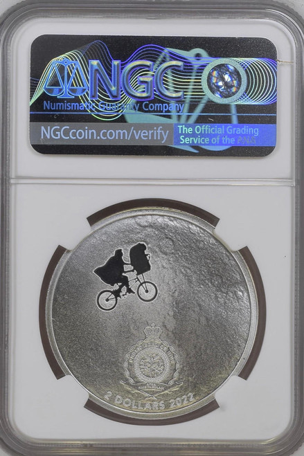 ET 2022 Niue ET 40th Anniversary Bike in Flight dollar2 NGC MS 69 FIRST RELEASE POP 3