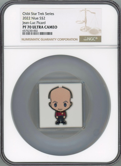 Star Trek 2022 Niue Star Trek – Jean-Luc Picard 1oz Silver Chibi Coin NGC 70 UC Star Trek 2022 Niue Star Trek – Jean-Luc Picard 1oz Silver Chibi Coin NGC 70 UC
