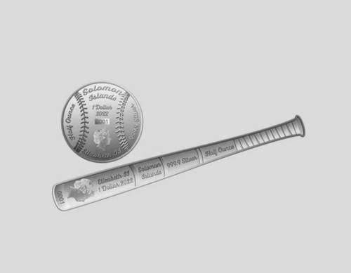2022 Solomon Islands 1 oz Silver Baseball 2 -Coin Set  Heritage Sports