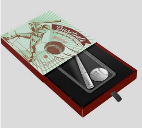 2022 Solomon Islands 1 oz Silver Baseball 2 -Coin Set  Heritage Sports