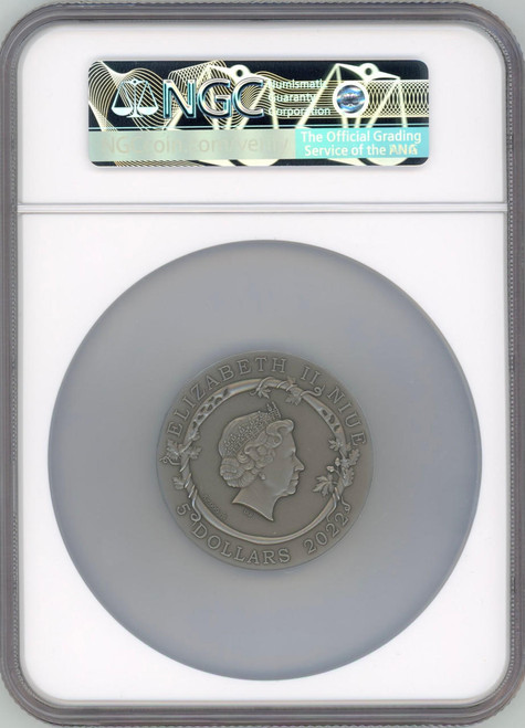 LITHUANIAN MINT 2022 Niue Medea and Jasons Love Myths of Love 2 oz Antique finish Silver Coin NGC 70