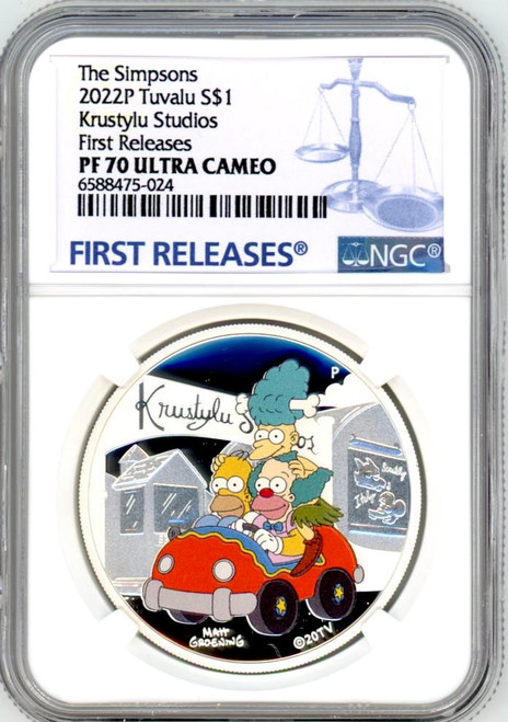 The Simpsons 2022 The Simpsons Krustylu Studios Krusty Lu dollar1 1oz Silver COIN NGC PF70 FR The Simpsons 2022 The Simpsons Krustylu Studios Krusty Lu dollar1 1oz Silver COIN NGC PF70 FR