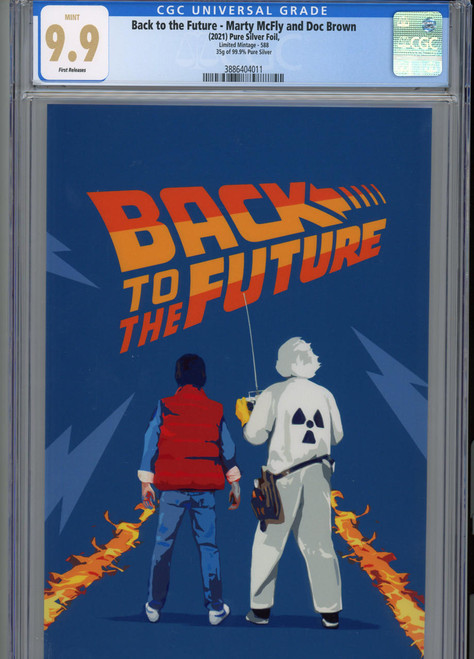 2021 Back To The Future Marty & Doc 35g Silver Movie Poster Foil CGC 9.9 FR