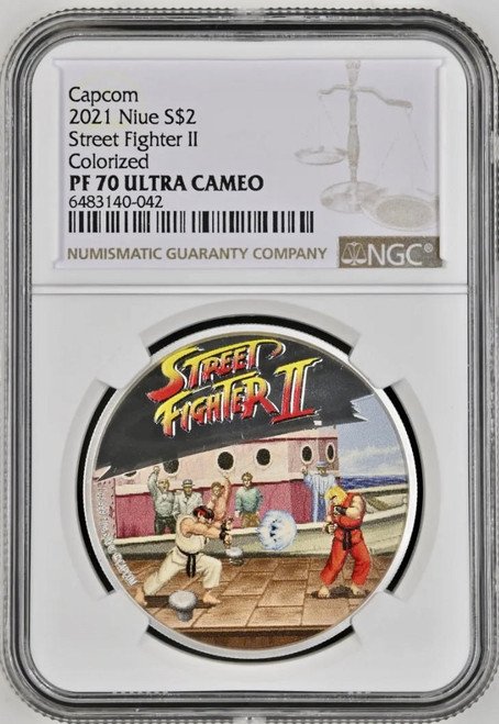 Capcom 2021 Niue dollar2 Street Fighter II Arcade Proof 1 oz Silver Coin NGC FR PF 70 Capcom 2021 Niue dollar2 Street Fighter II Arcade Proof 1 oz Silver Coin NGC FR PF 70
