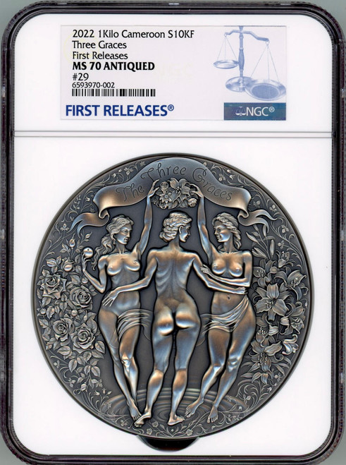 Mint XXI 2022 Niue The Three Graces Celestial Beauty 1 kilo silver coin COA #29 