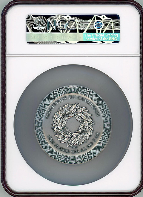 Mint XXI 2022 Cameroon 5 oz Silver Celestial Beauty: Apollo and the Muses NGC 70 