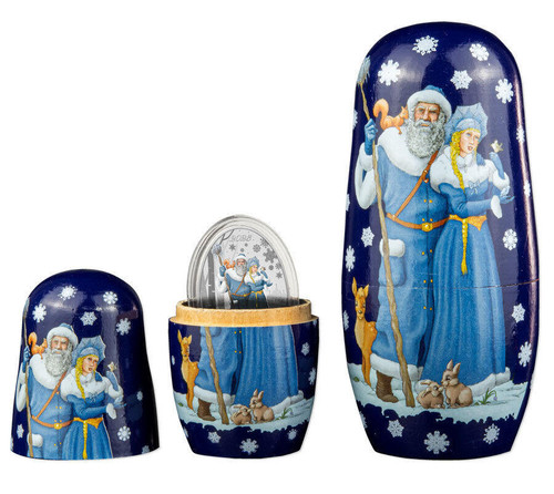 MDM International Wholesale 2023 Solomon Is, $5 1oz Silver Father Frost and Snow Maiden Proof Silver Coin 