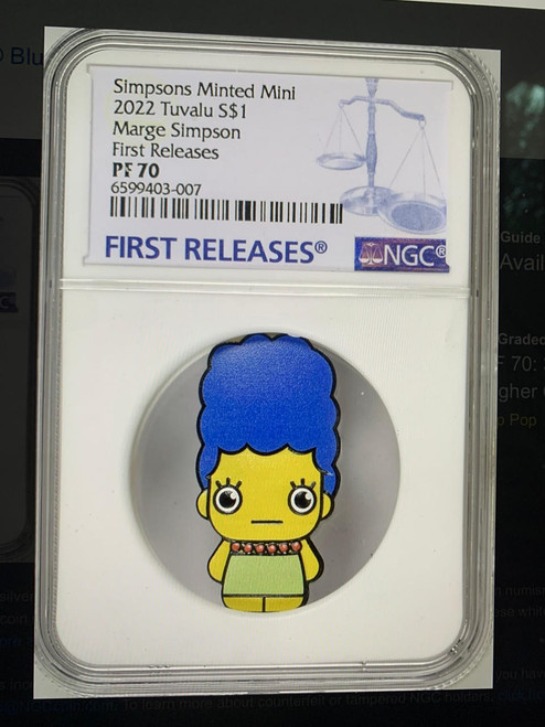 The Simpsons 2022 Simpsons Marge 3rd in Minted Mini Series 1oz Silver $1 Coin NGC PF70 FR  The Simpsons 2022 Simpsons Marge 3rd in Minted Mini Series 1oz Silver $1 Coin NGC PF70 FR
