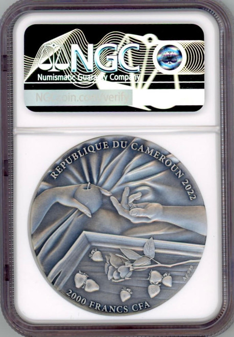 2022 Cameroon LOVE Under The Sheets 2 oz Silver Coin 2000 Fran NGC 70 FR