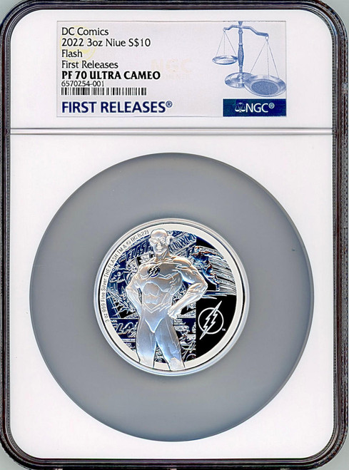 DC Comics 2022 Niue THE FLASH CLASSIC  3 oz  Silver Proof Coin $10 NGC 70 FR  DC Comics 2022 Niue THE FLASH CLASSIC  3 oz  Silver Proof Coin $10 NGC 70 FR