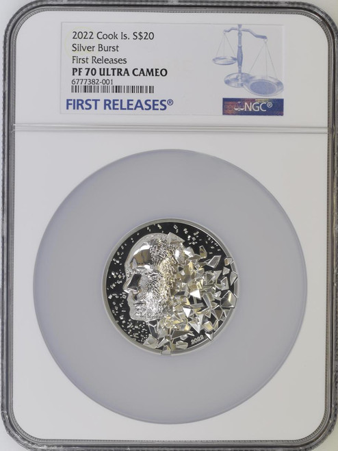 2022 Cook Islands CIT 3 oz Silver Proof Silver Bursts 2.0 NGC 70 FR