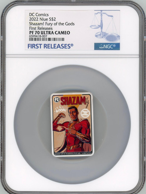 DC Comics 2022 Niue DC COMICS  SHAZAM FURY OF THE GODS 1oz .999 Silver Coin NGC 70 FR  DC Comics 2022 Niue DC COMICS  SHAZAM FURY OF THE GODS 1oz .999 Silver Coin NGC 70 FR