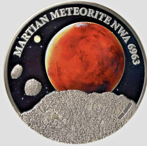 2016 Niue Martian Meteorite 1 Kilo NWA6963 Colorized S$50 COA#27
