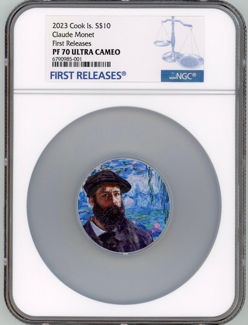 CIT Coin Invest AG 2023 Cook Islands 2 oz Silver Masters of ArtCook Islands  Claude Monet NGC 70 FR  CIT Coin Invest AG 2023 Cook Islands 2 oz Silver Masters of ArtCook Islands  Claude Monet NGC 70 FR