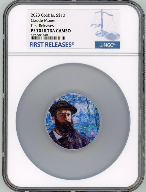 CIT Coin Invest AG 2023 Cook Islands 2 oz Silver Masters of ArtCook Islands  Claude Monet NGC 70 FR  CIT Coin Invest AG 2023 Cook Islands 2 oz Silver Masters of ArtCook Islands  Claude Monet NGC 70 FR