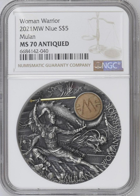 Mint of Poland (Mennica Polska) 2021 Niue MULAN 3rd Issue From Woman Warrior Series 2 Oz UHR Silver Coin $5 NGC   Mint of Poland (Mennica Polska) 2021 Niue MULAN 3rd Issue From Woman Warrior Series 2 Oz UHR Silver Coin $5 NGC