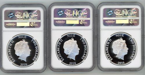 Star Wars™ The Force Awakens Star Wars 2016 Niue 3 coin set Kylo Ren Rey Capt Phasma 