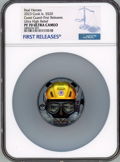 CIT Coin Invest AG Real Heroes  $20 Coast Guard 2023 Cook Islands 3 oz Silver NGC 70 FR  CIT Coin Invest AG Real Heroes  $20 Coast Guard 2023 Cook Islands 3 oz Silver NGC 70 FR