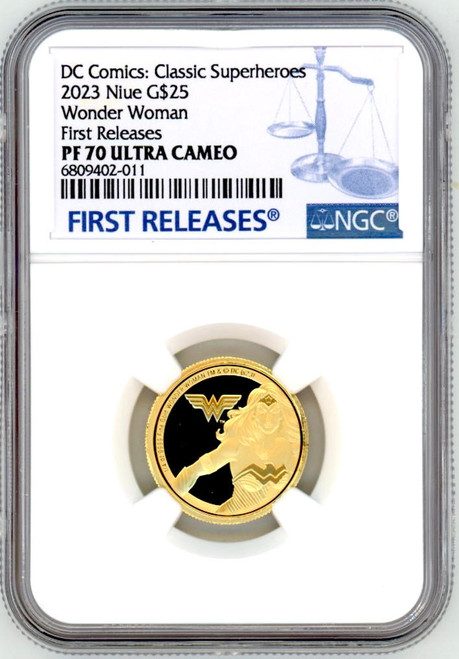 2023 Niue 1/4 oz Gold Coin $25 DC Classics WONDER WOMAN NGC 70 FR