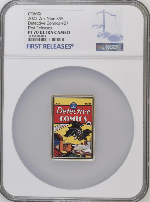 Action Comics Warner Comix Detective Comics #27 Silver Coin 2oz 2023 Niue $5 NGC 70 FR  Action Comics Warner Comix Detective Comics #27 Silver Coin 2oz 2023 Niue $5 NGC 70 FR