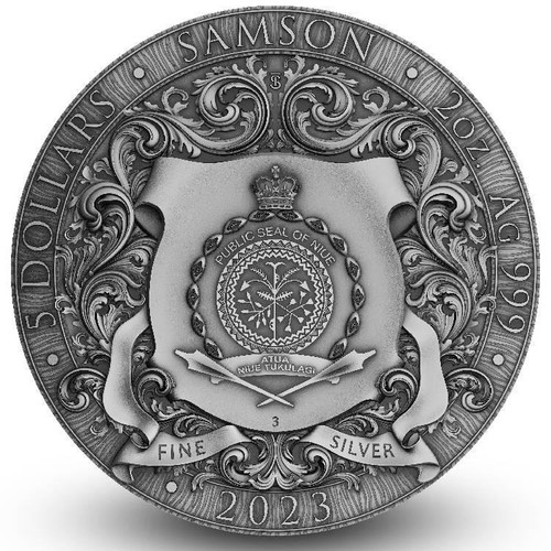 T&S SAMSON 2 Oz Silver Coin 5$ Niue 2023  T&S SAMSON 2 Oz Silver Coin 5$ Niue 2023