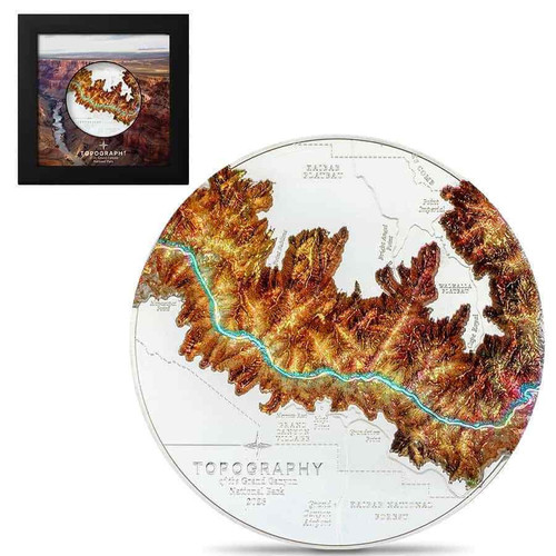 2023 Cook Islands 5 oz Silver Proof Topography: Grand Canyon CIT $25