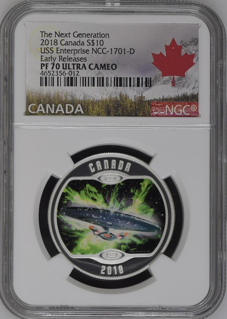 Star Trek USS Enterprise NCC-1701D Star Trek The Next Generation NGC70 ER 2018 Silver Coin  Star Trek USS Enterprise NCC-1701D Star Trek The Next Generation NGC70 ER 2018 Silver Coin