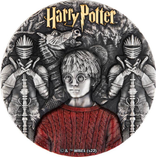 HARRY POTTER™ Harry Potter and The Philosophers Stone 2022 $5 2OZ Silver HR Antique Coin 