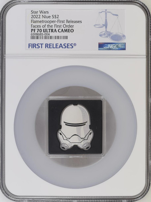 Star Wars™ 2022 1 oz Niue Silver CoinThe Faces of the First Order Flametrooper NGC 70 FR  Star Wars™ 2022 1 oz Niue Silver CoinThe Faces of the First Order Flametrooper NGC 70 FR
