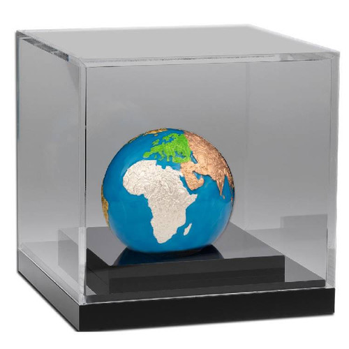 2024 Barbados BLUE MARBLE Glow In The Dark Planet Earth 5 oz Silver Coin Jubilee