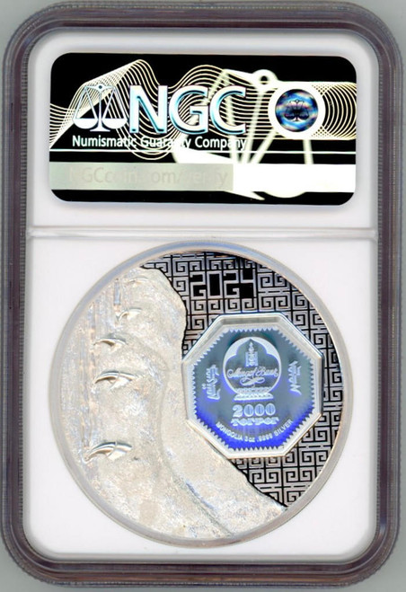 CIT Coin Invest AG Snow Leopard Wild Mongolia 3 Oz Silver Coin 2000T Mongolia 2024 NGC 70 FR  CIT Coin Invest AG Snow Leopard Wild Mongolia 3 Oz Silver Coin 2000T Mongolia 2024 NGC 70 FR