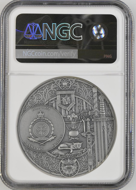 Mint of Gdansk 2023 Niue The Witcher Book Series Baptism of Fire 2oz NGC 70 Silver Coin 