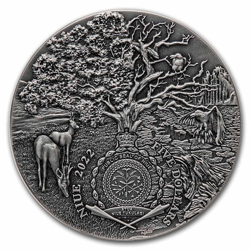 Carpathian Mint 2022 Niue Angels and Demons Michael 2 oz $5 Silver Coin  Carpathian Mint 2022 Niue Angels and Demons Michael 2 oz $5 Silver Coin