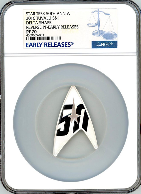 Star Trek 2016 Star Trek DELTA Coin NGC PF70 50th Anniversary 1oz Silver Reverse Proof 